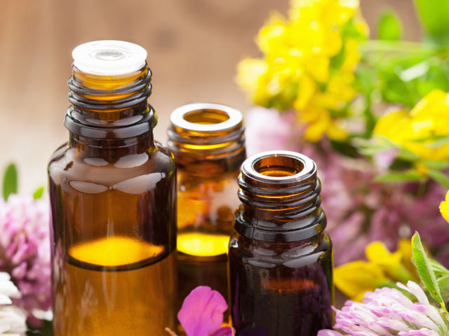 essential oils and medical flowers herbs